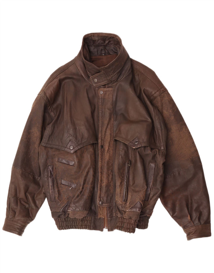 veste en cuir homme vintage UK 42 XL Marron