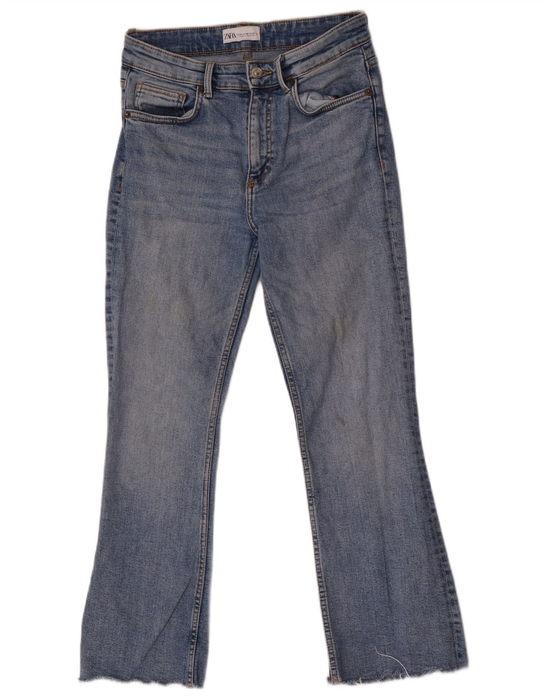Zara Jeans Bootcut Femme EU 38 Small W28 L26 Bleu Coton