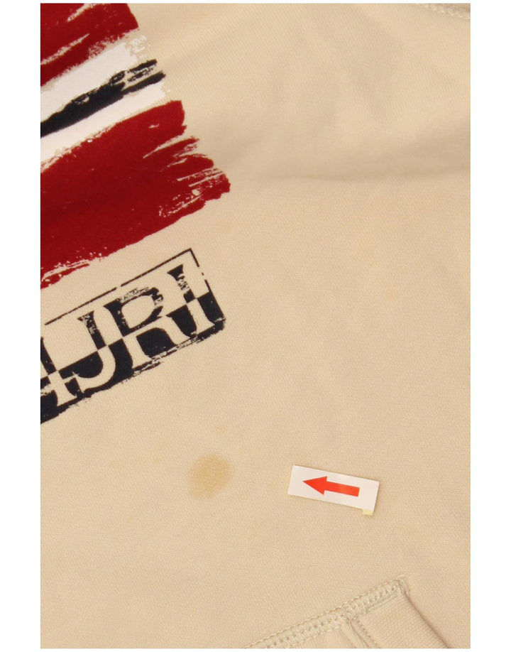 NAPAPIJRI Pull à capuche graphique garçon 13-14 ans Coton beige