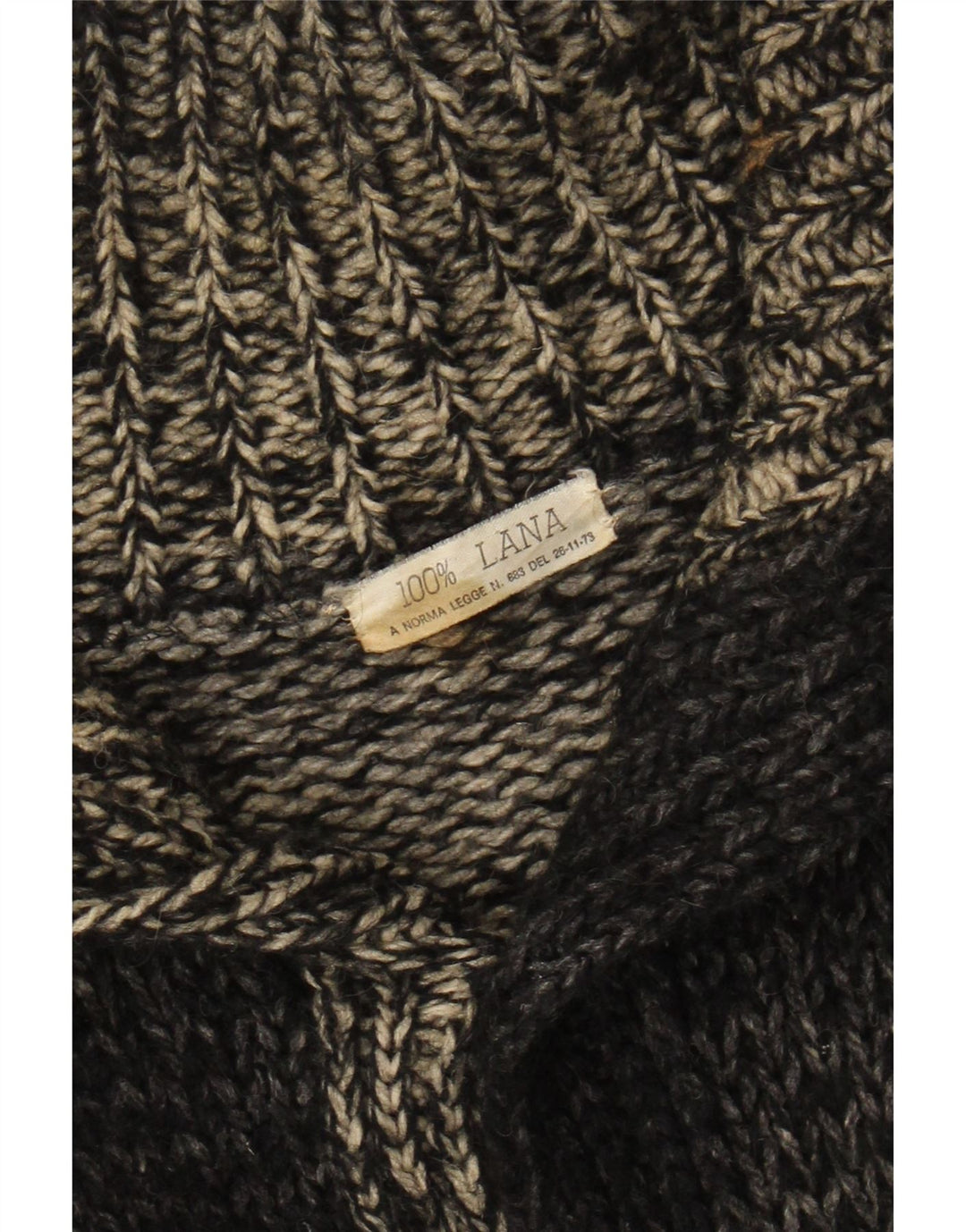 vintage Mens Moyen Noir Moucheté Laine