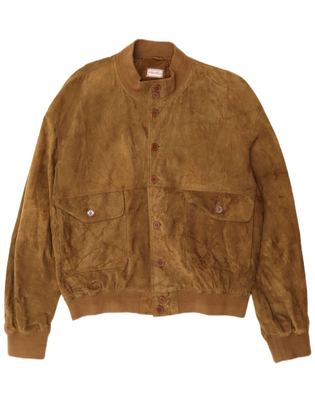 veste en daim homme vintage UK 42 XL cuir kaki