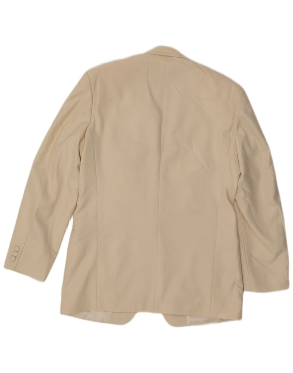 Marks & Spencer Veste blazer longue à 1 bouton pour homme UK 40 Medium Off White