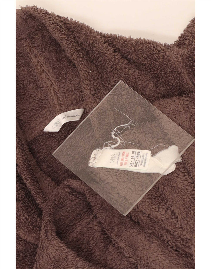 Marks & Spencer Pull polaire pour femme UK 16/18 Large Marron Polyester
