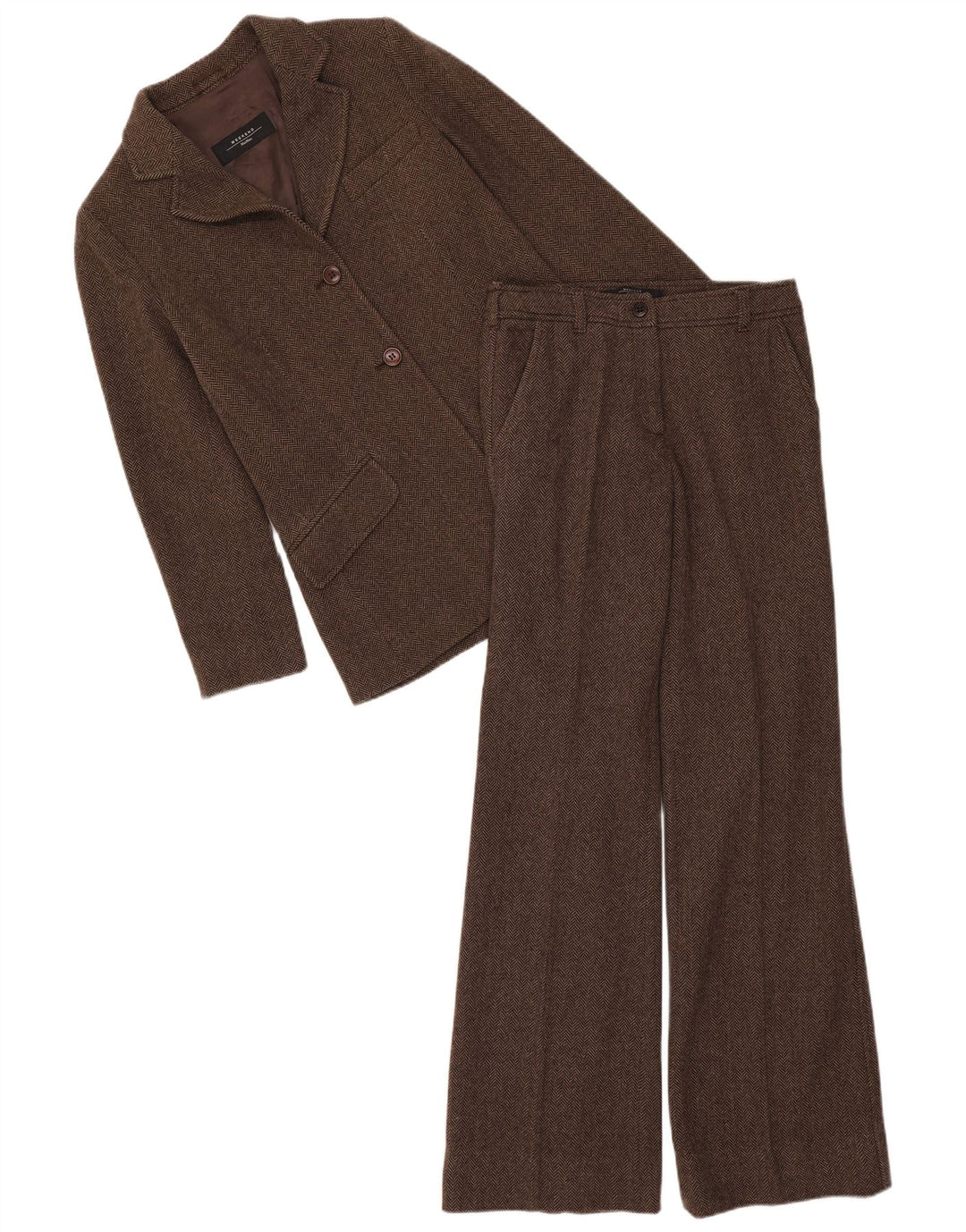 Max Mara Costume 2 pièces Weekend pour femme UK 8 Small W28 L33 Marron à chevrons