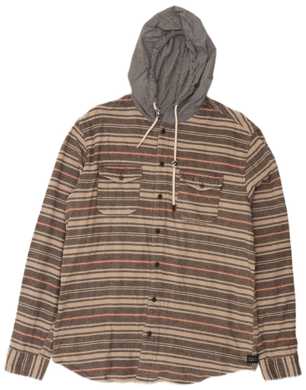 Billabong Chemise à capuche pour homme en coton rayé beige