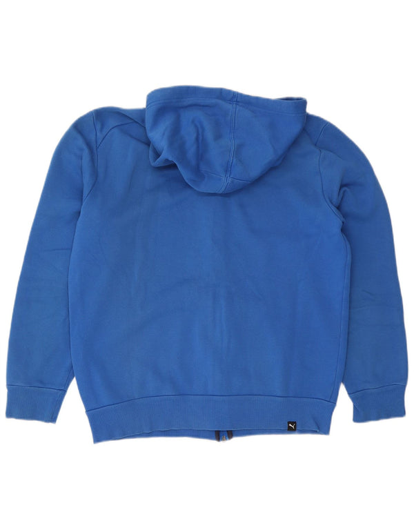 Puma Sweat à capuche graphique zippé pour homme, petit, bleu, coton