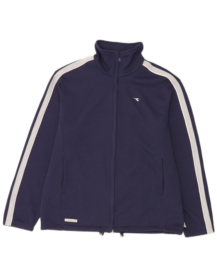 Diadora Veste de Survêtement Femme IT 46 Large Bleu Marine Polyester Sports