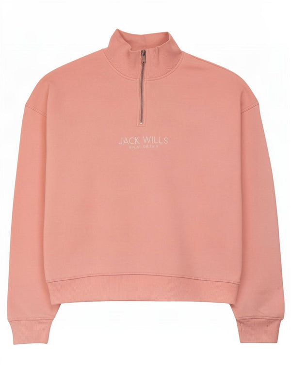 Jack Wills Sweat-shirt graphique surdimensionné pour femme UK 12 Rose moyen