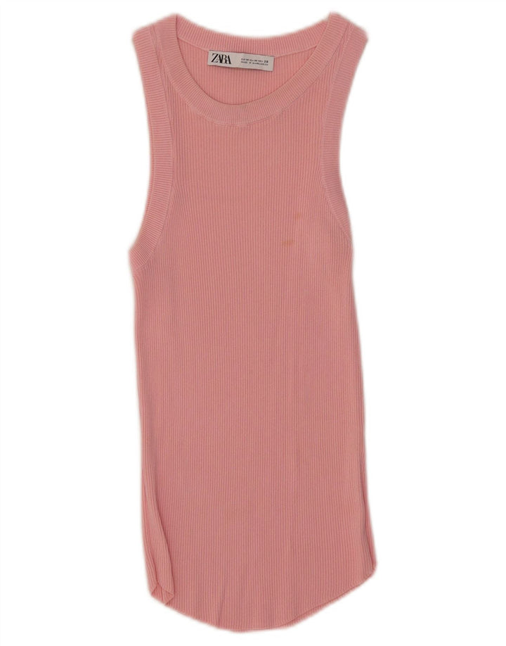 Zara Débardeur Femme UK 12 Rose Moyen