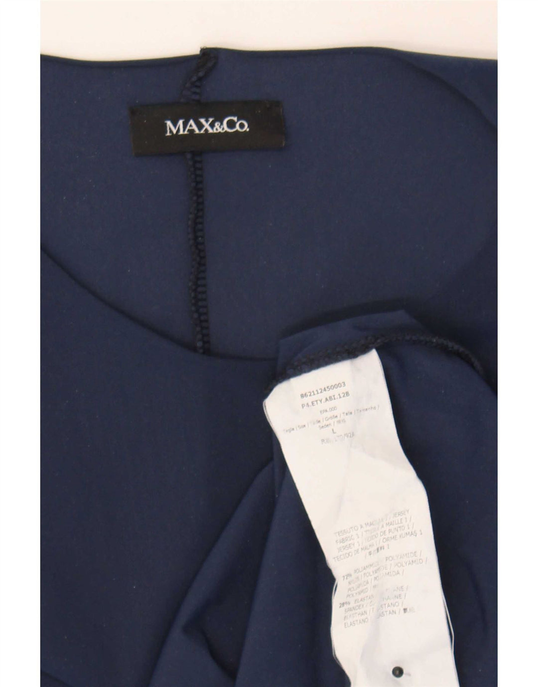 Max&Co. Robe trapèze sans manches pour femme UK 44 Large Bleu Marine Polyamide