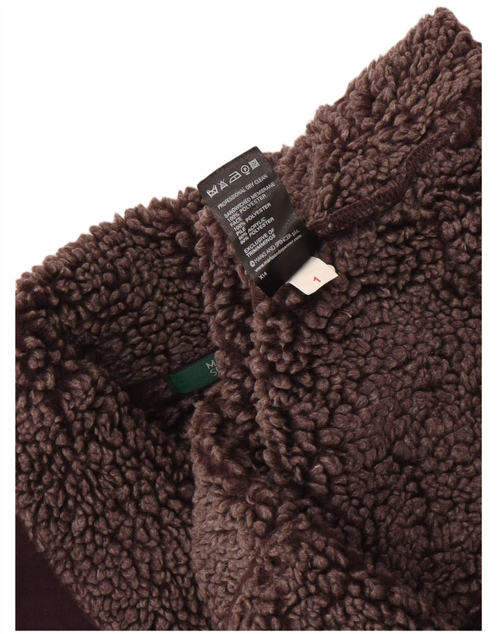 Marks & Spencer Gilet Sherpa Femme UK 12 Polyester Bordeaux Moyen