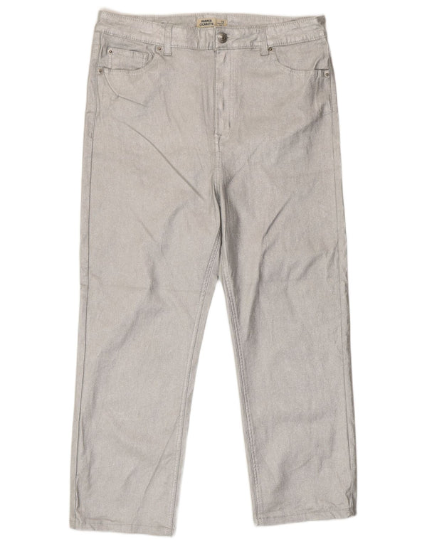 Marks & Spencer Pantalon court pour femme UK 16 Large W34 L24 Argenté