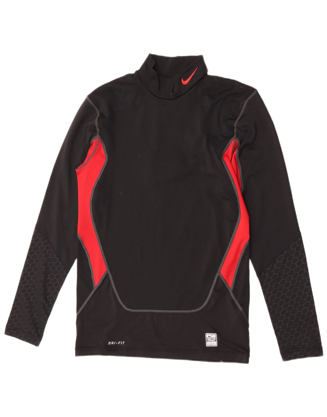 Nike Haut de compression à manches longues pour homme en polyester color block Noir Taille L