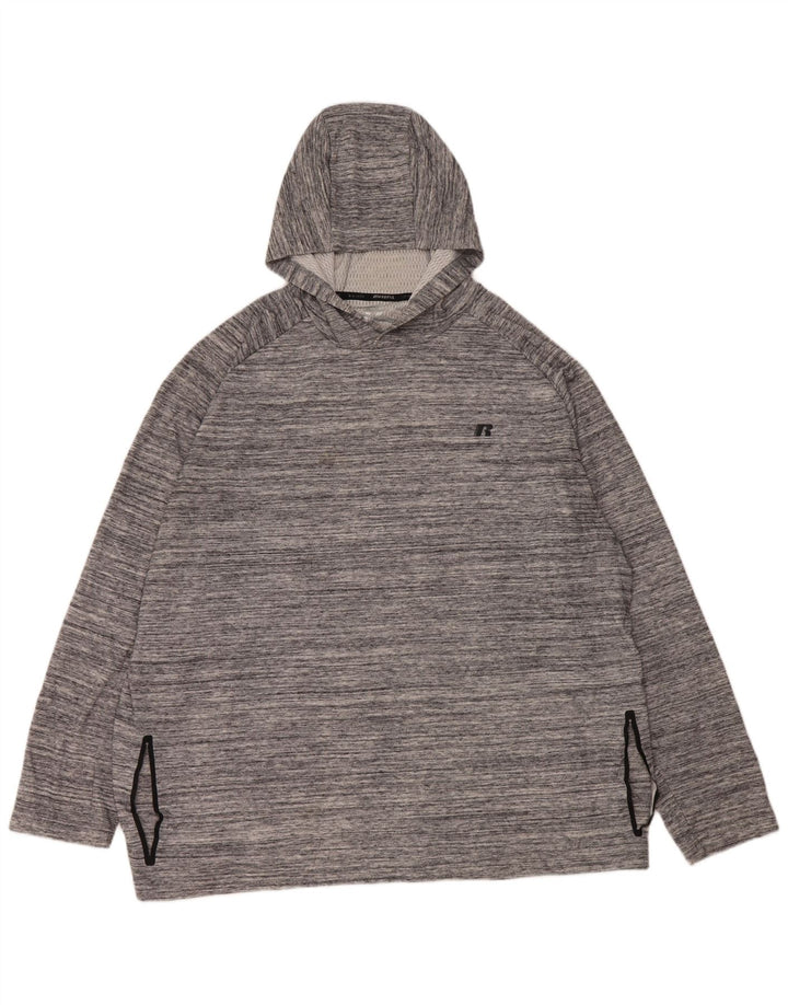 Russell Athletic Pull à capuche pour homme 3XL Gris chiné Polyester