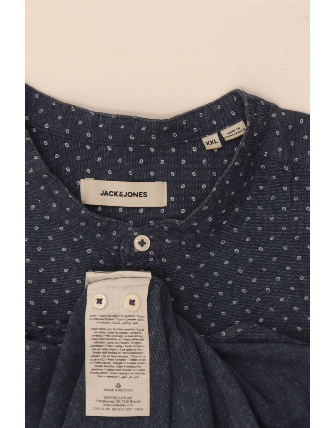 Jack & Jones Chemise Homme 2XL Bleu Tacheté Coton