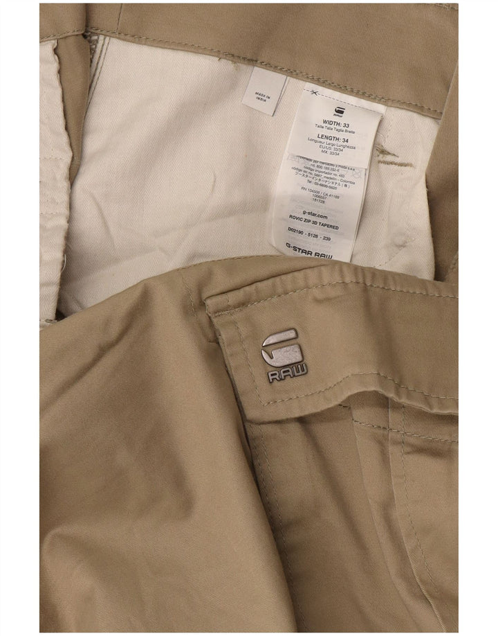 G-Star Pantalon cargo coupe ajustée pour homme W33 L34 Coton beige