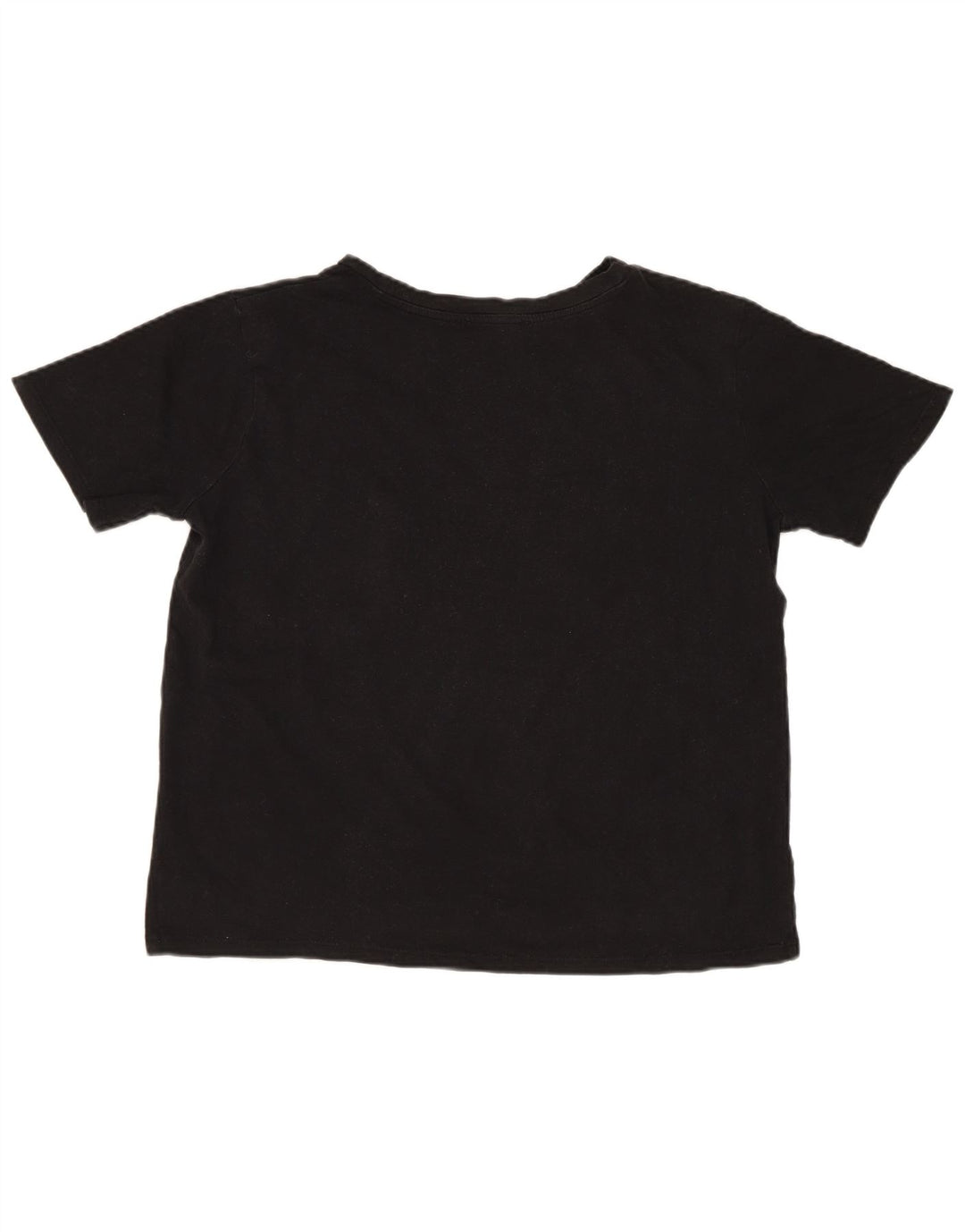 Zara Womens Crop Oversize T-Shirt Top UK 10 Petit Coton Noir