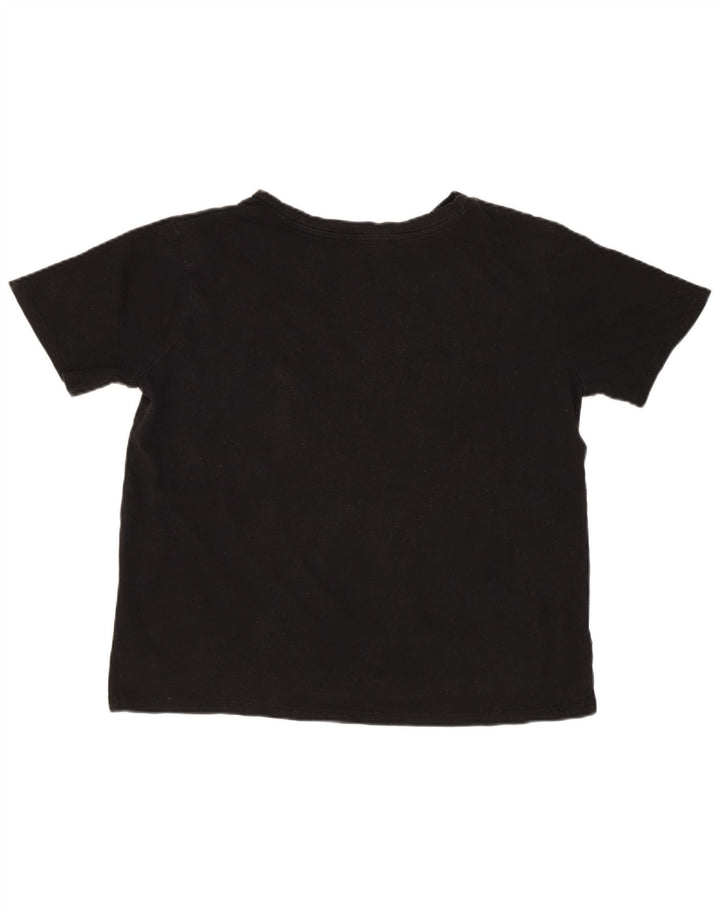 Zara Womens Crop Oversize T-Shirt Top UK 10 Petit Coton Noir