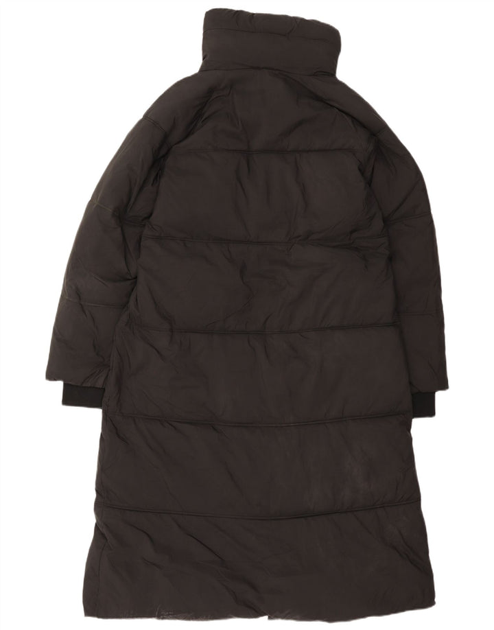 Zara Manteau rembourré à capuche pour femme UK 14 Polyester noir moyen