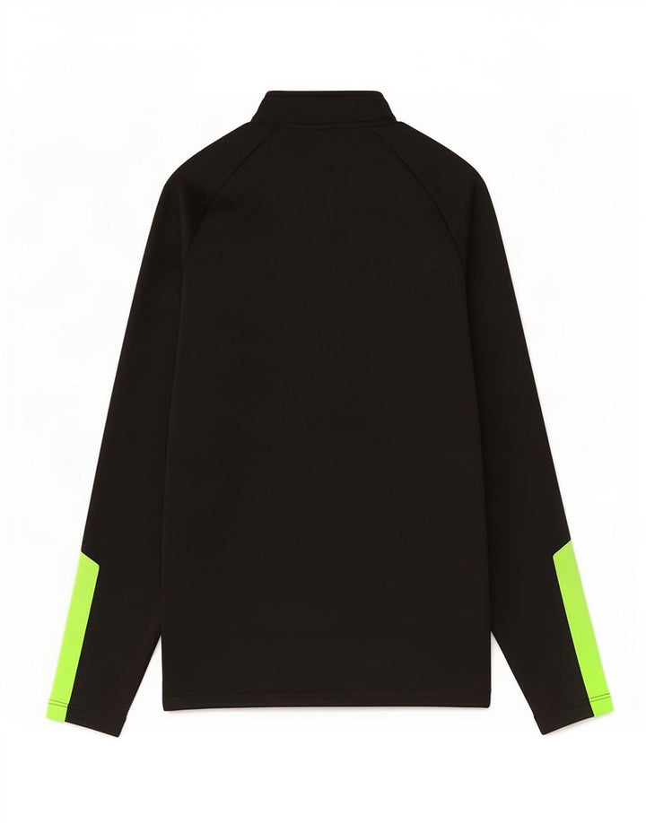 Umbro Haut à col zippé et manches longues pour garçon 9-10 ans Noir moyen colour block