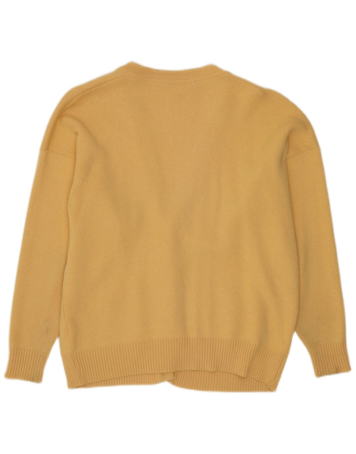 CASTLE Pull Cardigan Femme EU 42 Grand Acrylique Jaune