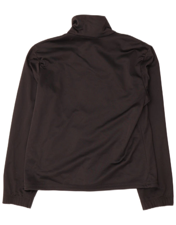 Lotto Womens Crop Tracksuit Top Jacket UK 14 Medium Black Polyester