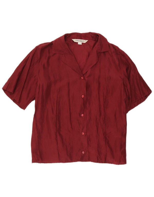 Marina Rinaldi Chemise à manches courtes pour femme Taille 19 Petit Bordeaux