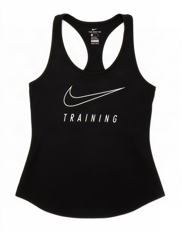Nike Womens Dri Fit Graphic Débardeur UK 10 Petit Noir Polyester