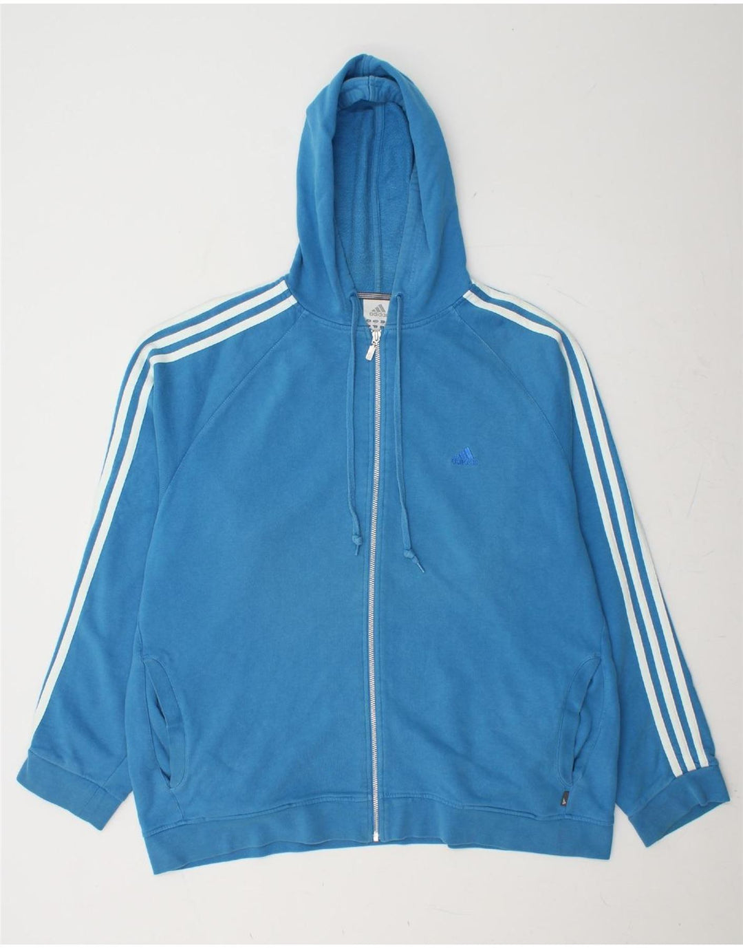 ADIDAS Pull à capuche zippé pour homme XL Bleu Coton
