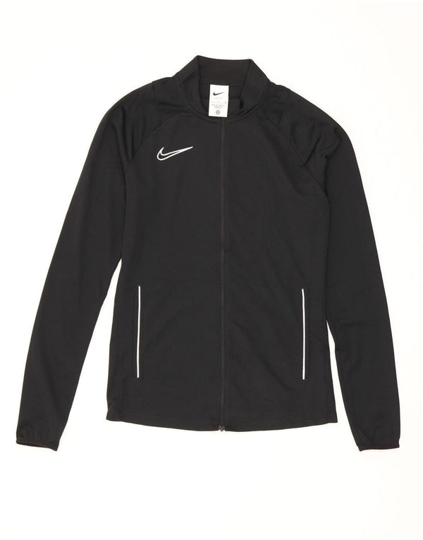 Nike Femme Dri Fit Survêtement Top Veste UK 10 Petit Noir Polyester Sports
