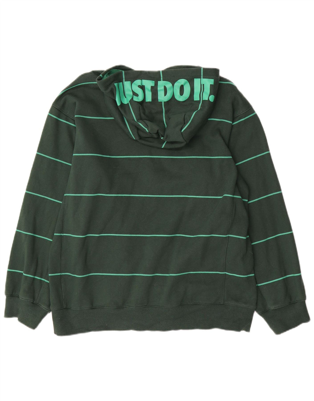 NIKE Pull à capuche zippé graphique pour garçon 13-14 ans XL en coton rayé vert