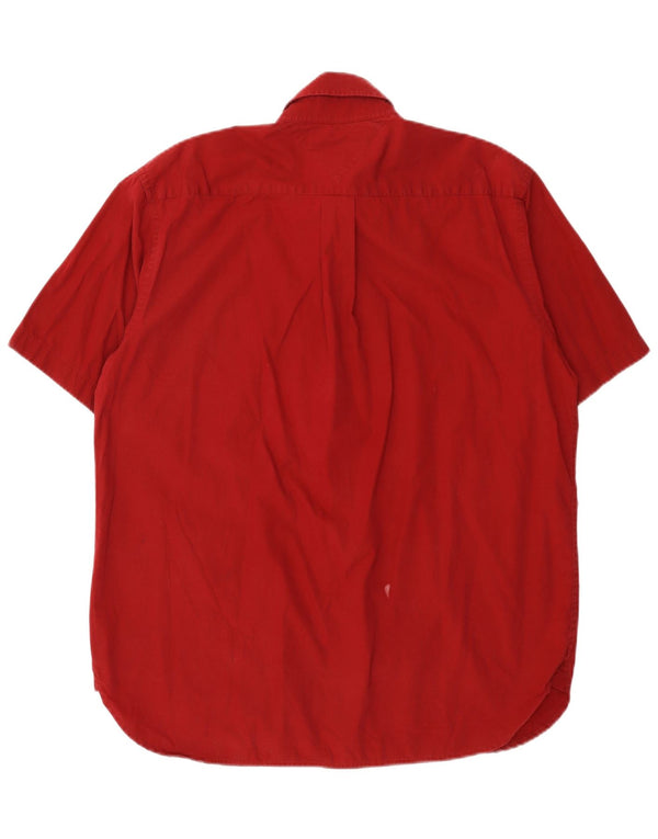 Tommy Hilfiger Chemise à Manches Courtes Homme Rouge Moyen Coton Classique