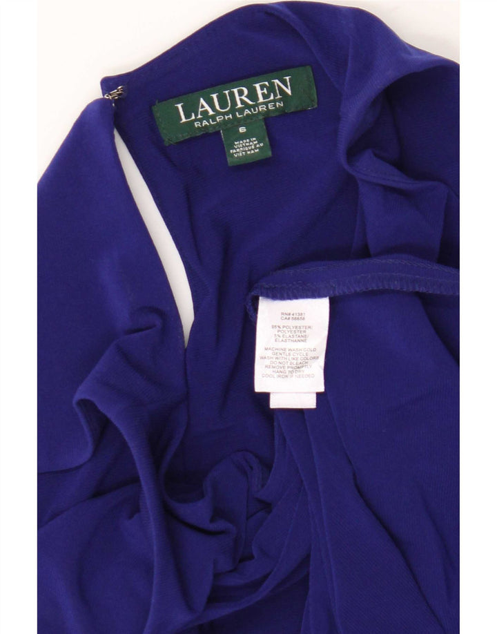 Ralph Lauren Robe tente sans manches pour femmes US 6 Polyester bleu moyen