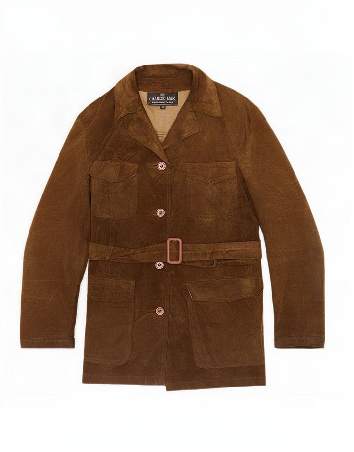 Veste en daim femme vintage IT 42 Cuir marron moyen