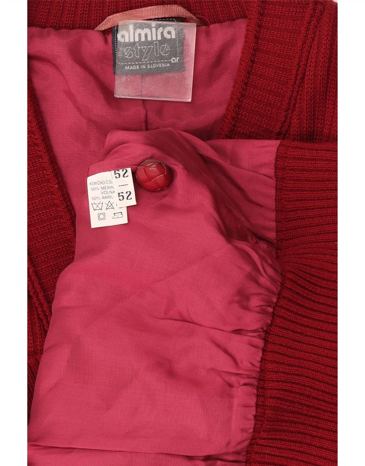 Almira Pull Cardigan Homme IT 52 Grande Laine Mérinos Rouge