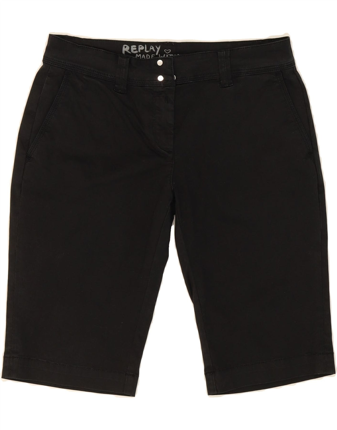 REPLAY Womens Bermuda Shorts W26 Small Black Cotton Vintage Replay and Second-Hand Replay from Messina Hembry 