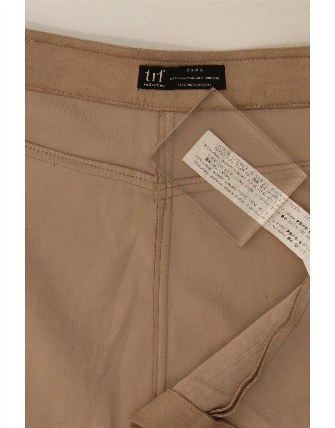Zara Femme Mini Jupe Petit W27 Marron Polyester