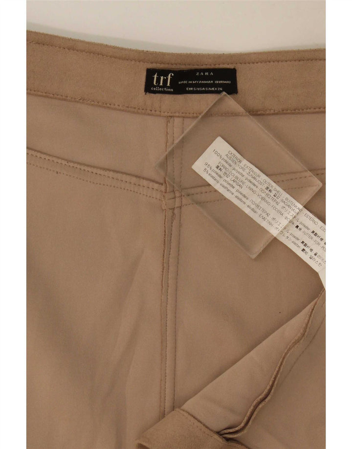 Zara Femme Mini Jupe Petit W27 Marron Polyester