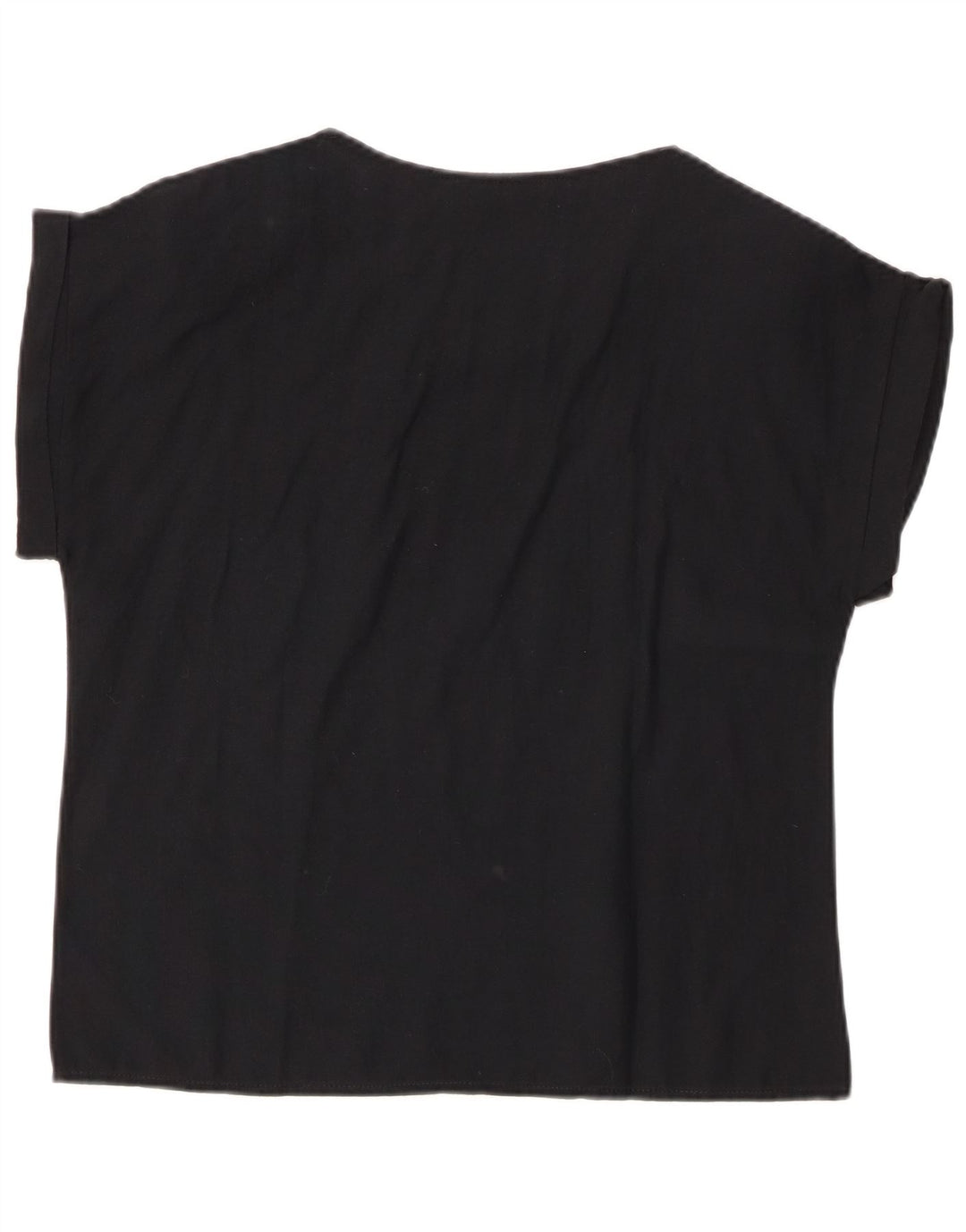 VINTAGE Chemisier Femme Top IT 44 Coton Floral Noir Moyen