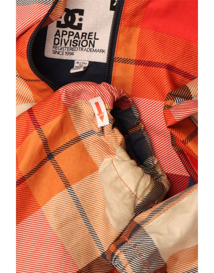 DC Veste coupe-vent à capuche pour hommes UK 42 XL Polyester à carreaux multicolores