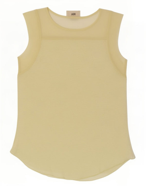 Zara Femme Débardeur UK 10 Petit Jaune Moucheté