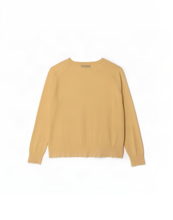 Zara Pull surdimensionné à col bateau pour femme UK 10 Petite viscose jaune