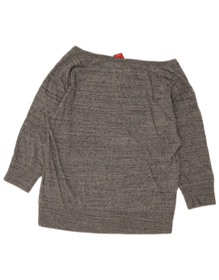 Nike Sweat-shirt graphique à manches 3/4 pour femme UK 14 Gris moyen moucheté