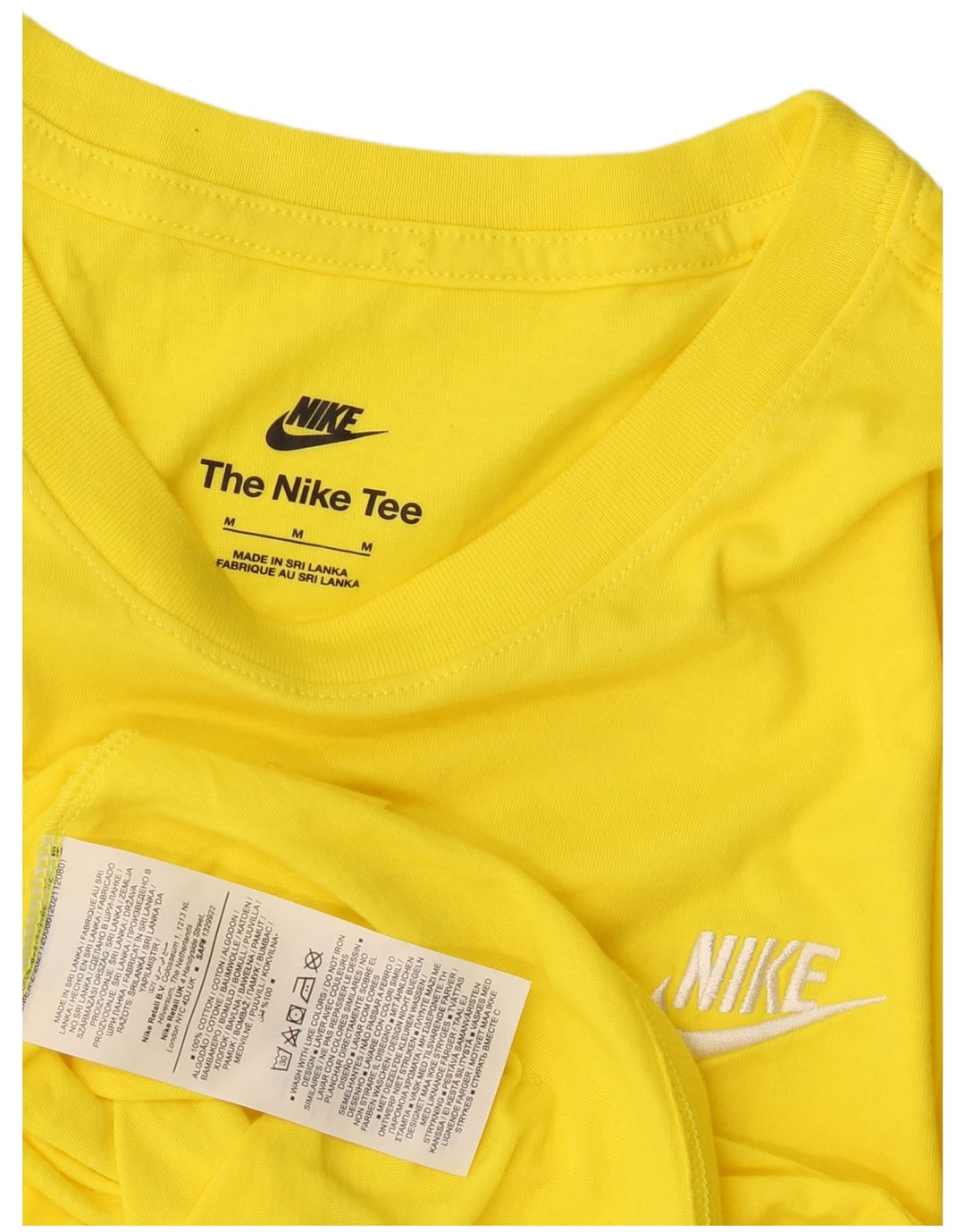 Nike T-Shirt Homme Coton Jaune Moyen
