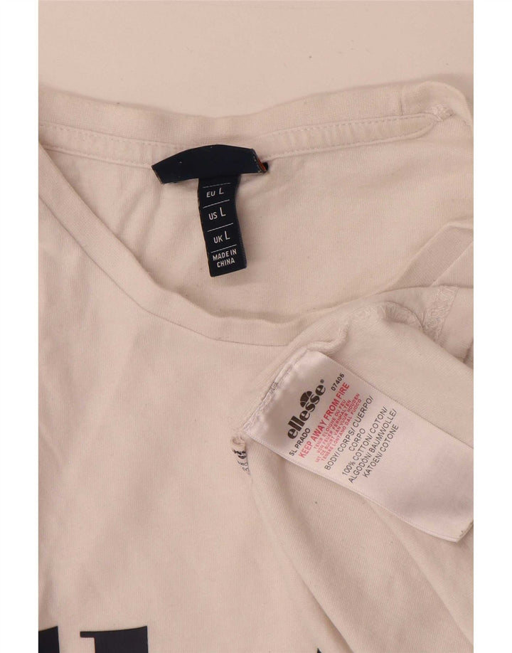 Ellesse T-Shirt Graphique Homme Grand Blanc Coton