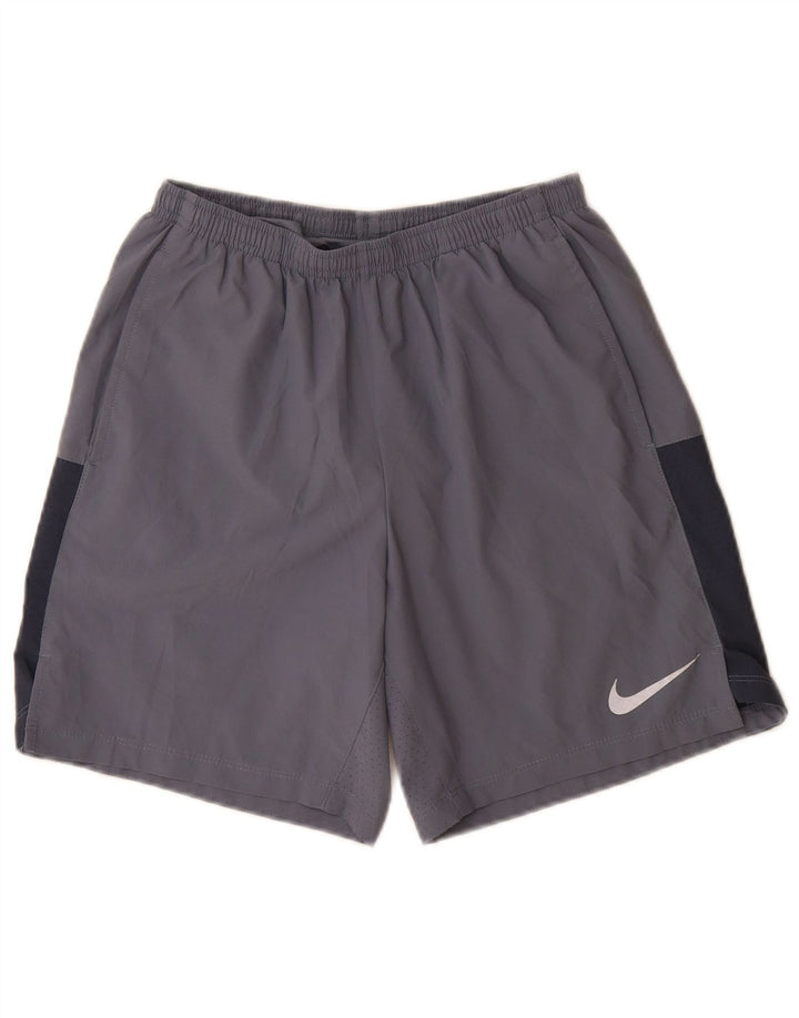 Nike Short de sport Dri Fit pour homme en polyester color block Taille S Gris
