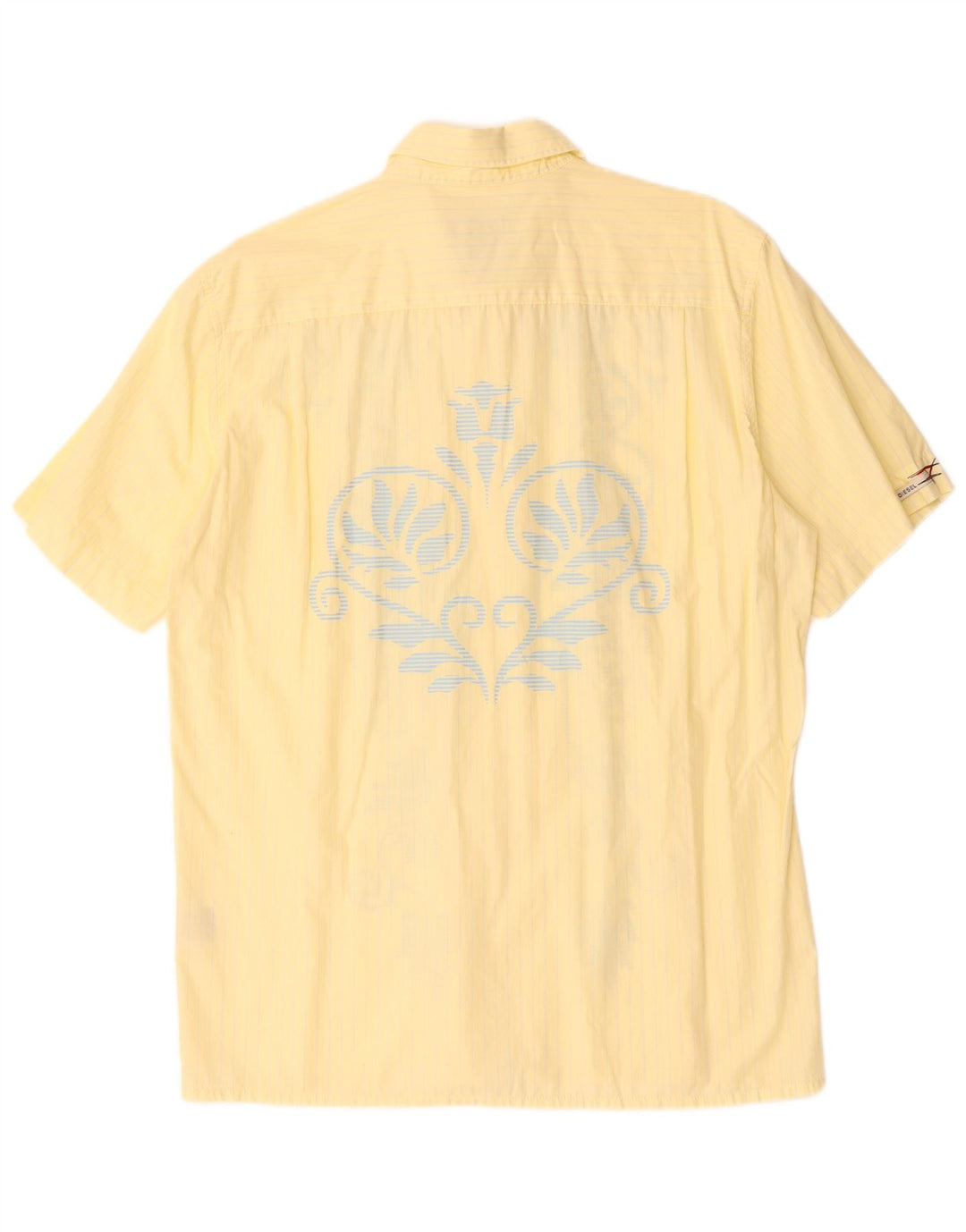 DIESEL Chemise à Manches Courtes Homme XL Jaune Paisley Coton