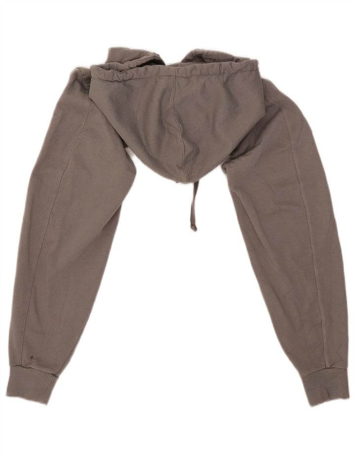 Zara Haut court à capuche pour femme UK 12 Gris moyen