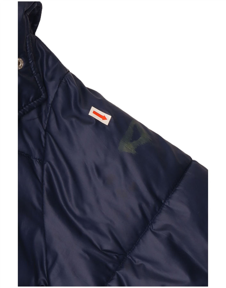 Fila Veste matelassée graphique surdimensionnée pour femme UK 6 XS Bleu marine Polyester