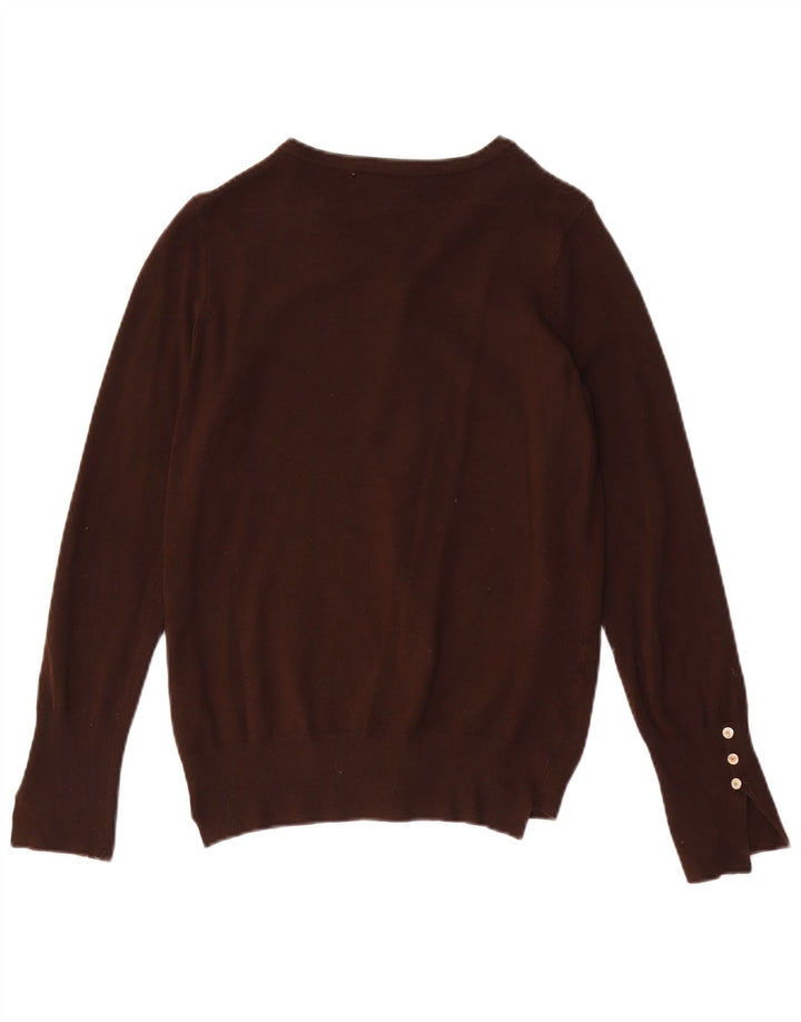 Zara Cardigan Femme Pull UK 12 Viscose Marron Moyen